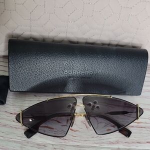 Burberry Gold Frame Sunglasses with Black Gradient Lenses